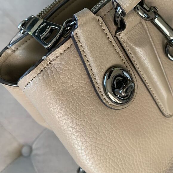 Coach Beige Leather Brooklyn Carryall Satchel - Picture 4 of 8